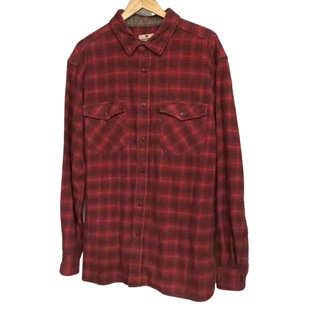 Woolrich Flannel Shirt Plaid Button‎ Down Heavy weight Mens XL